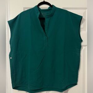 FIGS Women's Hunter Green Rafaela Oversized Scrub Top